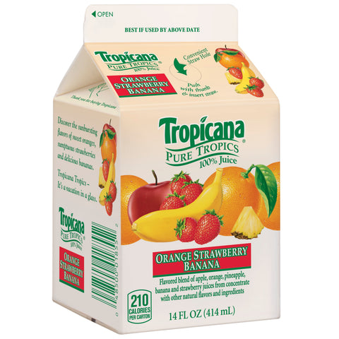 Tropicana JUICE ORANGE-STRAWBERRY-BANANA SINGLE SERVE CARTON