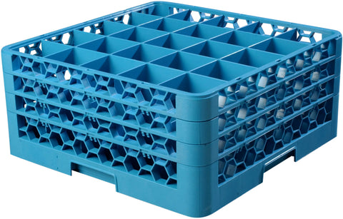 OptiClean™ RACK GLASS 25-COMPARTMENT W/ 3-EXTENDERS CALISLE BLUE 8.72
