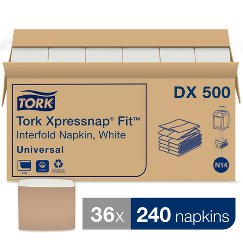 Tork Xpressnap Fit® NAPKIN DISPENSER WHTIE 1-PLY 8.4X6.5