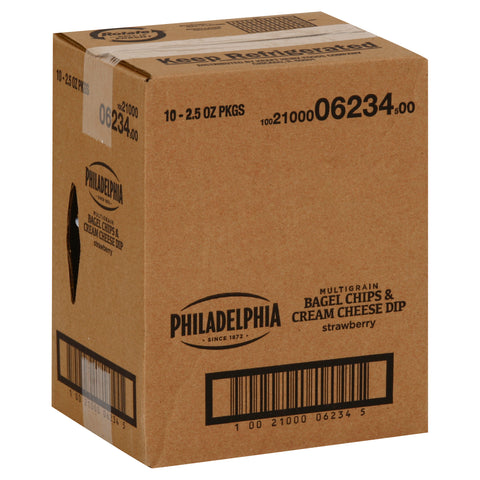 Philadelphia Strawberry Bagel Chips and Cream Cheese Dip, 2.5 Ounce -- 10 per case.