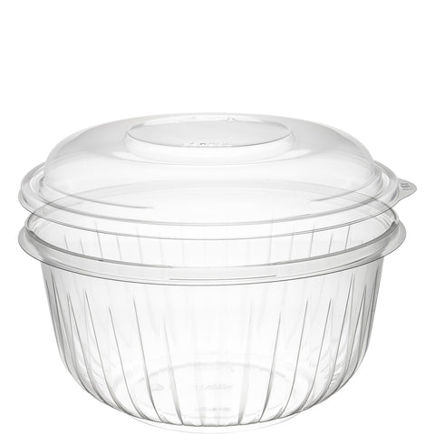 PresentaBowls® BOWL PLASTIC CLEAR COMBO LID PACK 48 OZ