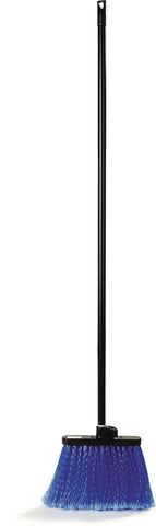 Flo-Pac® BROOM WAREHOUSE DUO SWEEP® W/ BLACK METAL THREADED HANDLE BLUE 48