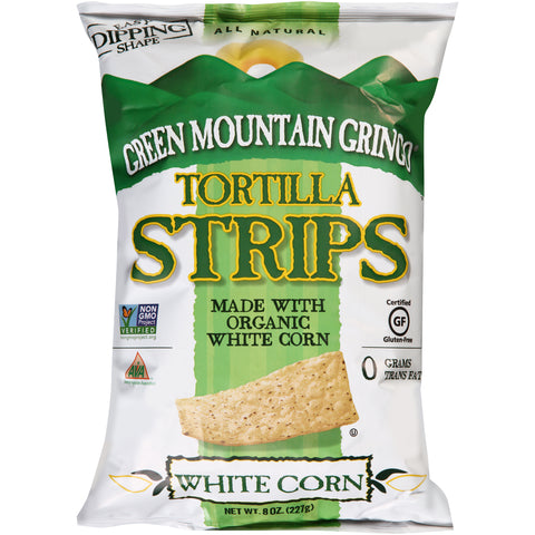 Green Mountain Gringo Organic White Corn Tortilla Strip, 8 Ounce -- 12 per case