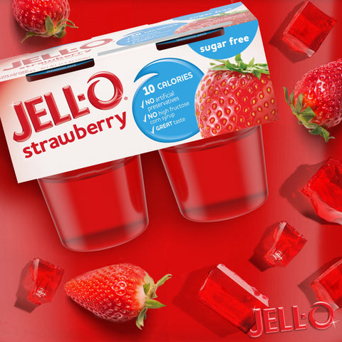 Jell-O GELATIN STRAWBERRY SUGAR FREE SNACKPAK