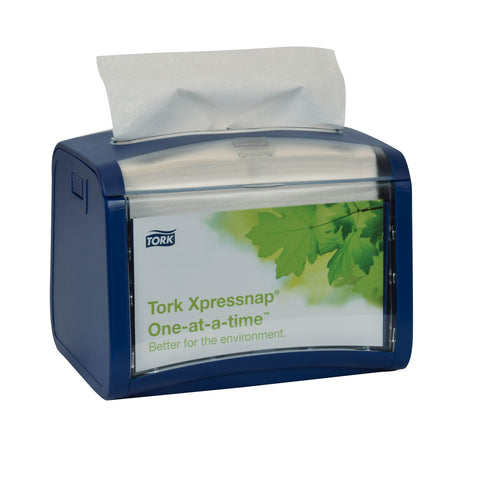 Tork Xpressnap® DISPENSER NAPKIN TABLETOP SIGNATURE PLASTIC BLUE