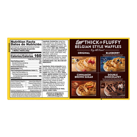 Eggo Thick and Fluffy Original Waffle, 11.6 Ounce -- 8 per case.