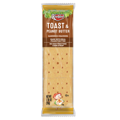 Keebler Toast and Peanut Butter Sandwich Cracker, 8 Ounce -- 12 per case.