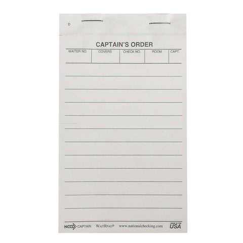 National Checking No Carbon 3 Part 12 Line White Waitrpad, 50 checks per book -- 50 per case.
