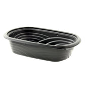 Container Plastic Rectangular Microwavable Black 32 Oz