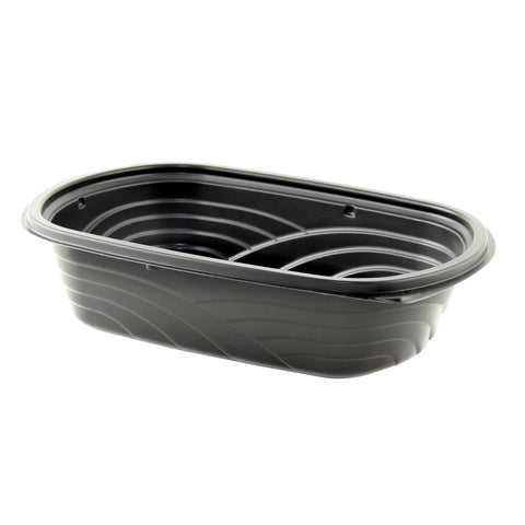 Container Plastic Rectangular Microwavable Black 32 Oz