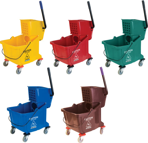 Mop Bucket W/ Side-press Wringer Red 26 Quart