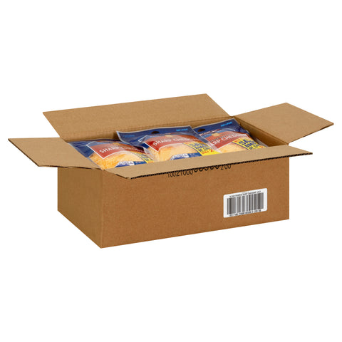 Kraft Zip Pak Natural Finely Shredded Sharp Cheddar Cheese, 8 Ounce -- 12 per case.