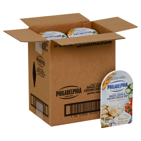Snack Bagel Chips Cream Cheese Dip Garden Vegetable