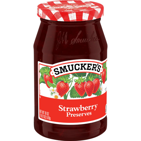 Smuckers Strawberry Preserves, 18 Ounce -- 12 per case.
