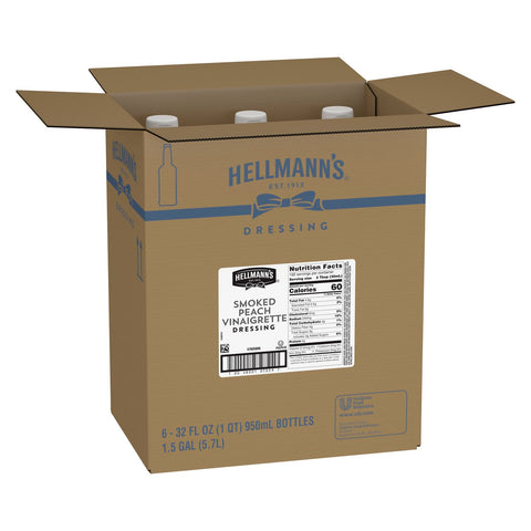 Hellmann's Smoked Peach Vinaigrette Salad Dressing Salad Bar Bottle, 32 ounce -- 6 per case