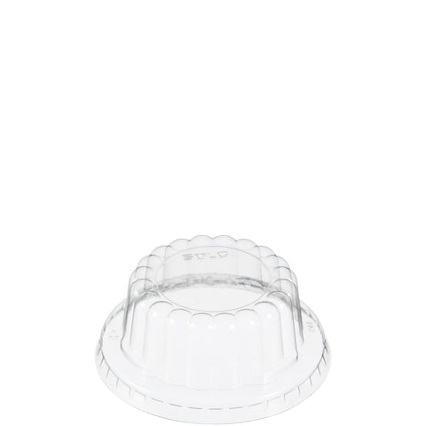 Solo® LID CUP PETE CLEAR FLAT TOP DOME NO HOLE 3.5 OZ
