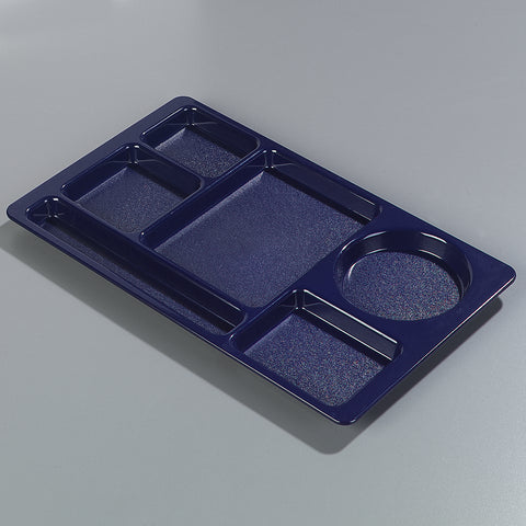Carlisle TRAY SERVING 6-COMPARTMENT OMNI-DIRECTIONAL SPACE SAVER TRAY BLUE