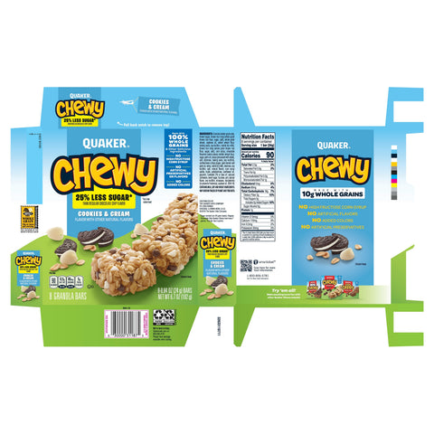 Quaker® GRANOLA BAR REDUCED SUGAR COOKIES N' CREAM