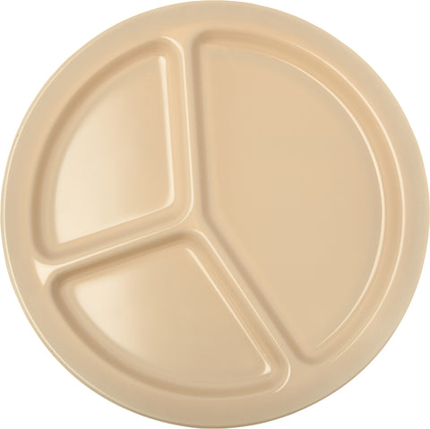 Carlisle PLATE KINGLINE™ MELAMINE TAN 3-COMPARTMENT 10