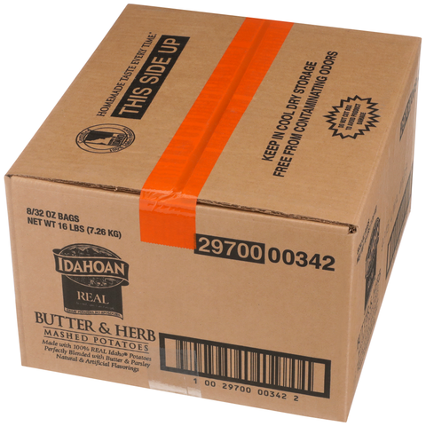 Idahoan Real Butter and Herb Mash Potatoes, 32 Ounce -- 8 per case.