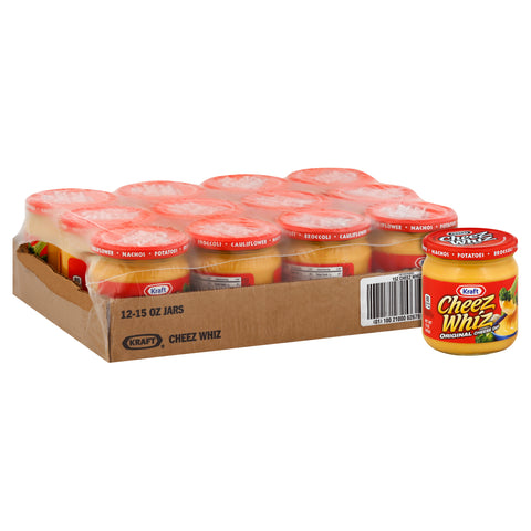 Kraft Cheez Whiz Original Plain Cheese Dip, 15 Ounce -- 12 per case.