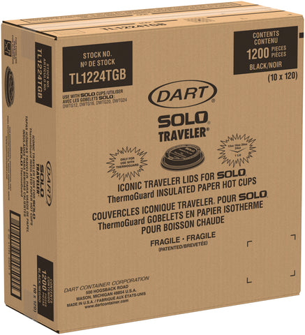 Lid High Impact Polystyrene Traveler® For Thermoguard® W/ Sip Hole Black