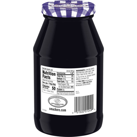 Smuckers Grape Jam, 32 Ounce -- 12 per case.