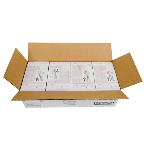 National Checking Company Carbonless Guest Check Board - 2 Part Maroon, 10 Line, 4.20 x 7.25 inch -- 2000 per case.