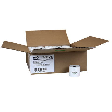 National Checking Company White 1 Ply Register Roll, 2.25 inch -- 50 rolls per case