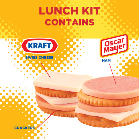 Kraft Oscar Mayer Lunchable Ham and Swiss Cheese, 4.5 Ounce -- 16 per case.
