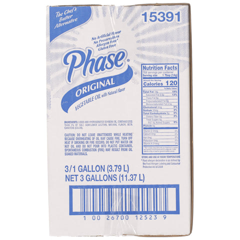 Ventura Foods Phase Trans Fat Free Liquid Butter Alternative, 1 Gallon -- 3 per case.