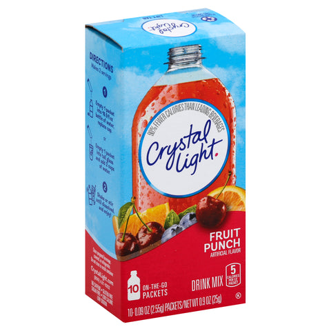 Crystal Light On The Go Fruit Punch Beverage, 0.09 Ounce -- 120 per case.