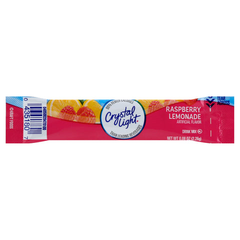 Crystal Light On The Go Raspberry Lemonade Powdered Soft Drink Mix, 0.08 Ounce - 10 per pack -- 12 packs per case.