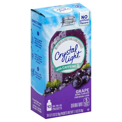 Crystal Light On The Go Grape Powdered Soft Drink Mix, 0.11 Ounce - 10 per pack -- 12 packs per case.