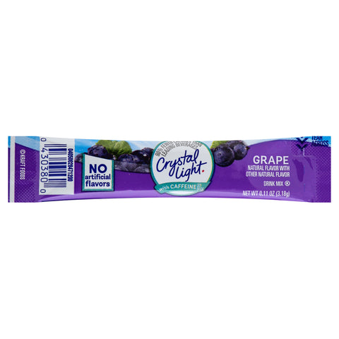 Crystal Light On The Go Grape Powdered Soft Drink Mix, 0.11 Ounce - 10 per pack -- 12 packs per case.