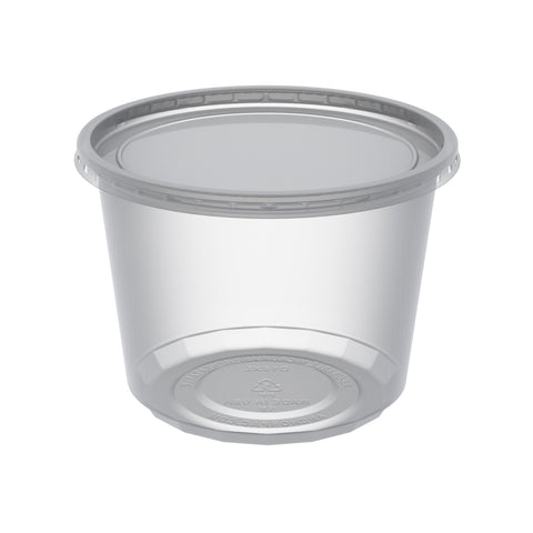 Anchor Packaging MicroLite Polypropylene Microwavable Clear Inside Fit Deli Cup with Lid, 16 Ounce Capacity -- 250 per case