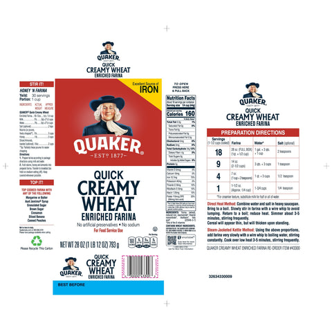 Quaker® CEREAL HOT CREAMY WHITE FARINA