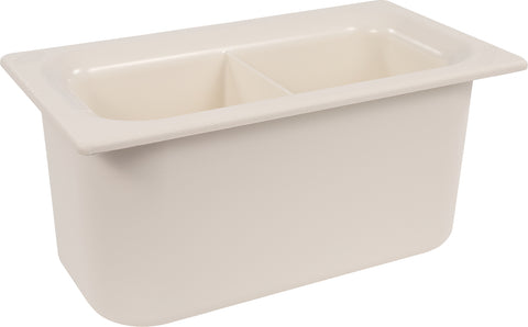 Carlisle PAN FOOD PLASTIC COLDMASTER 1/3 DIVIDED WHITE 6