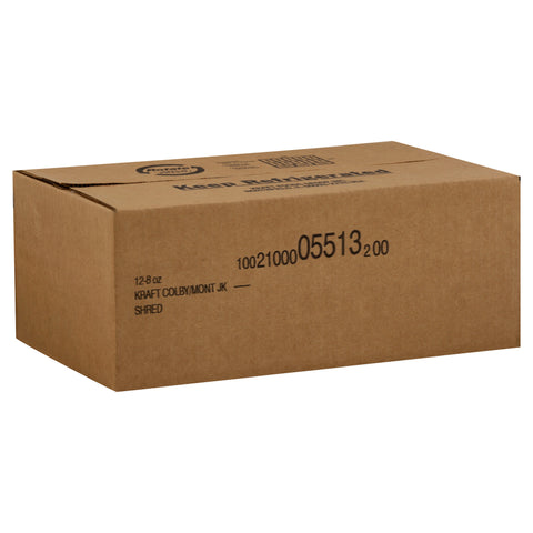 Kraft Zip Pak Shredded Colby and Monterey Jack Cheese, 8 Ounce -- 12 per case.