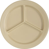 Carlisle PLATE DALLAS WARE® MELAMINE 3-COMPARTMENT DEEP TAN 9