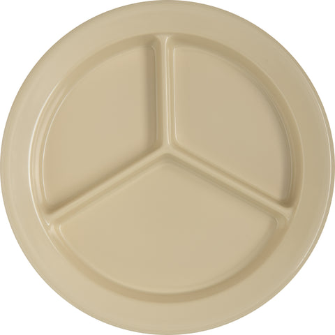 Carlisle PLATE DALLAS WARE® MELAMINE 3-COMPARTMENT DEEP TAN 9