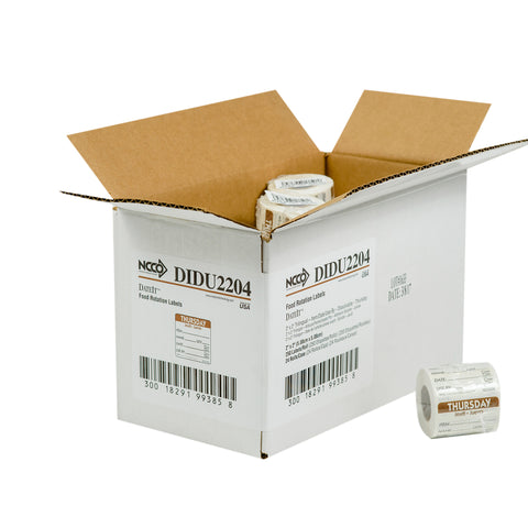 Label Trilingual Item/date/use By Dissolving Brown Thursday 2x2