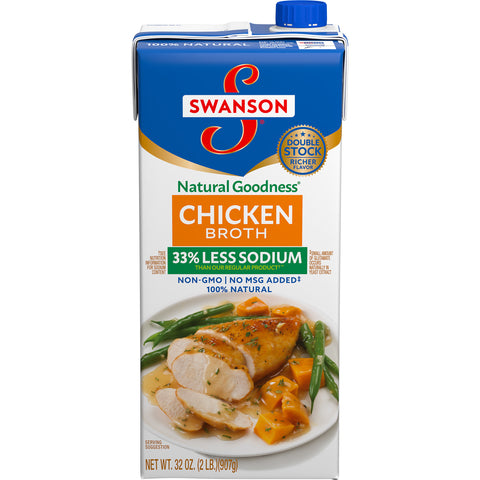 Swanson Natural Goodness Chicken Broth, 32 Ounce -- 12 per case.