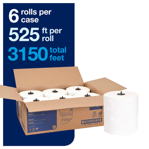 Towel Hand Roll White 2-ply 7.8x525'