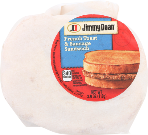 Jimmy Dean SANDWICH FRENCH TOAST & SAUSAGE 3.6 OZ 10000051366