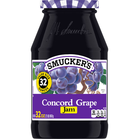 Smuckers Grape Jam, 32 Ounce -- 12 per case.