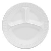 Dart Concorde® PLATE FOAM NON-LAMINATED WHITE 3-COMPARTMENT 10.25