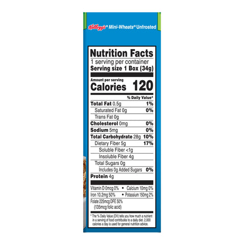 Kellogg's® CEREAL MINI-WHEATS® UNFROSTED BITE SIZE INDIVIDUAL BOX