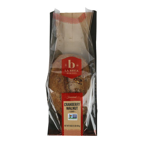 La Brea Bakery® BREAD CRANBERRY WALNUT LOAF PARTIAL BAKED SLICED FROZEN