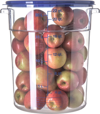 Carlisle CONTAINER FOOD STORAGE ROUND PLASTIC CLEAR 22 QT